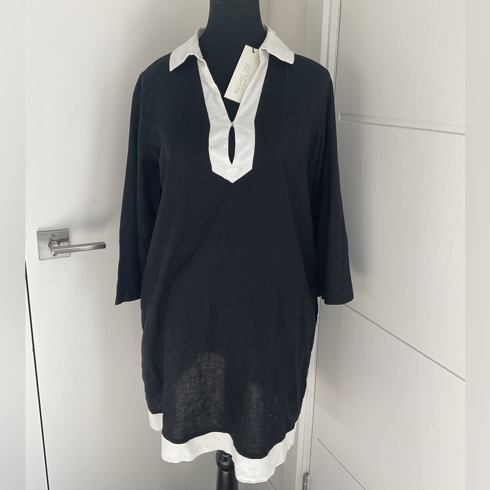 NWT RACHEL ZOE Linen Blend Tunic Dress/Cover Up.